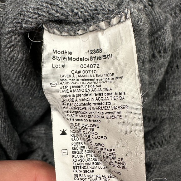 Joseph Ribkoff Alpaca Wool Blend Sweater Sz 10 Off-Shoulder Gray Black Belted - Picture 11 of 12